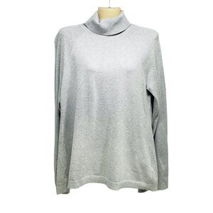 White House Black Market Gray Turtleneck Sweater With Back Pleat Womens M